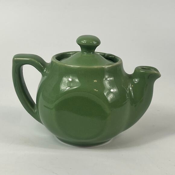 Green Teapot 6" Avocado Olive MCM Mid Century Retro Art Deco - Picture 3 of 12